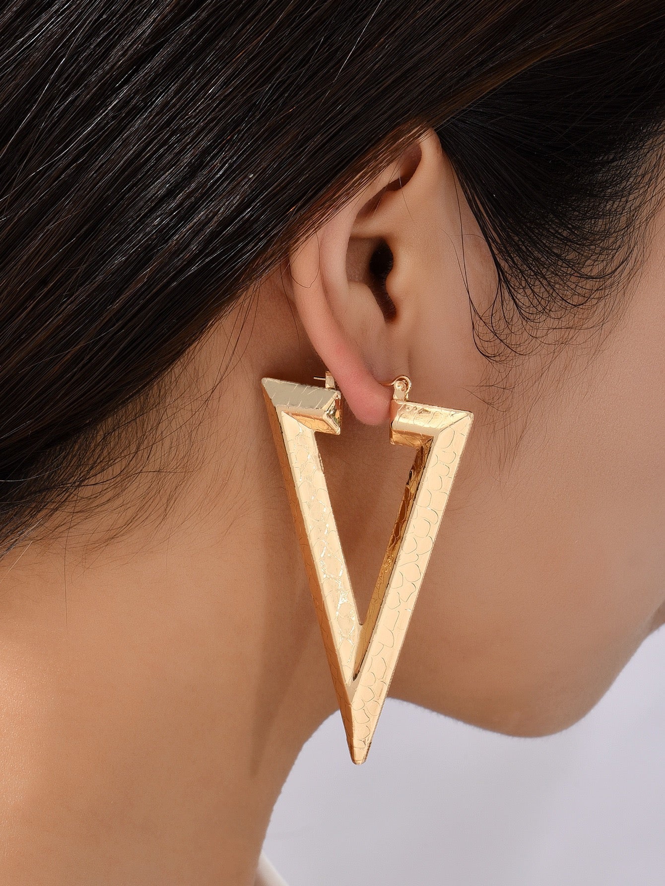 Fierce Woman Golden Triangle Earrings
